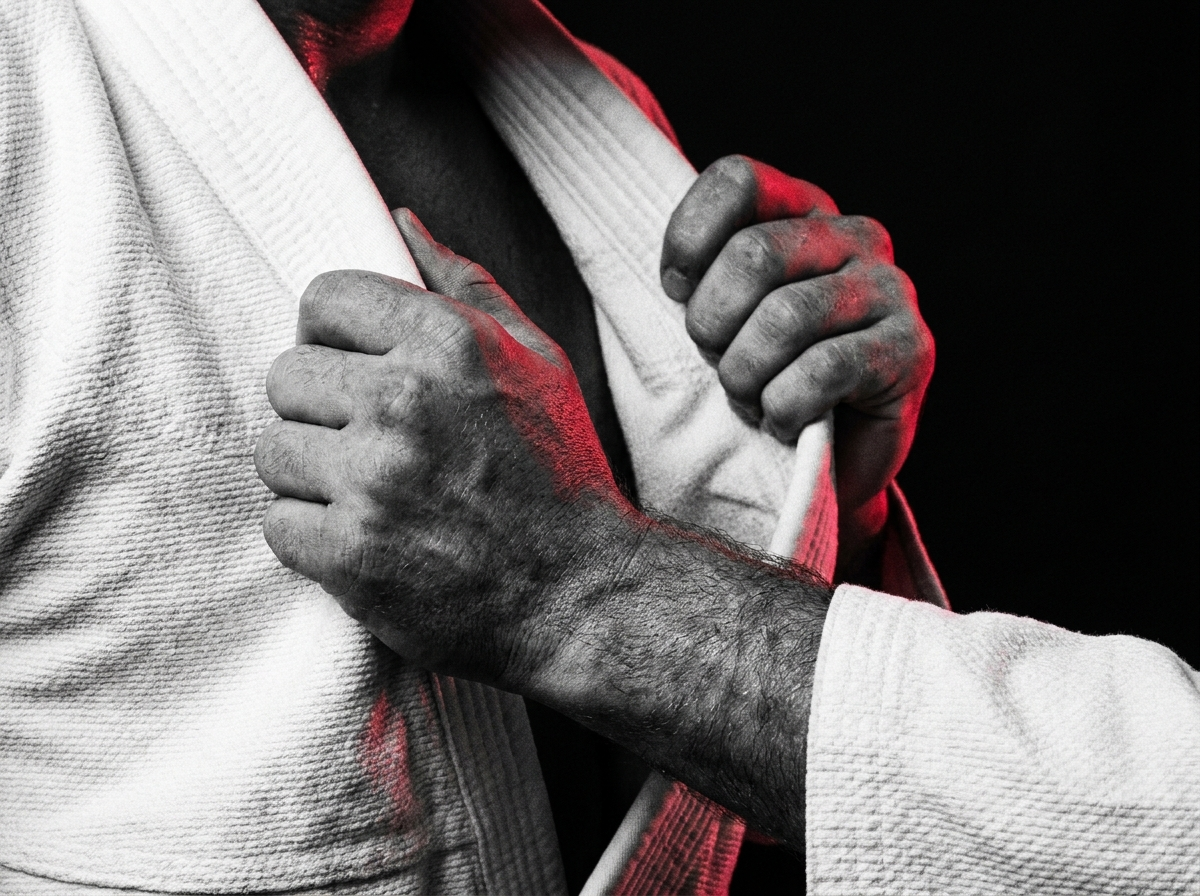 Hands gripping a gi lapel